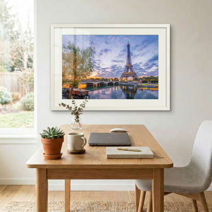 Eiffel Tower at sunrise with soft morning light in Paris — fine art cityscape print