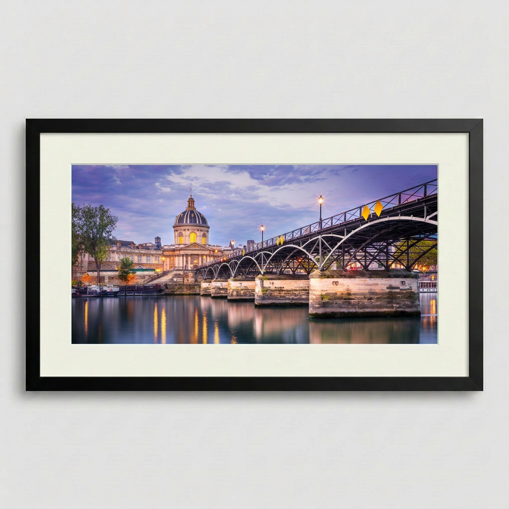 Pont des Arts bridge leading to Académie Française in Paris — fine art cityscape photography