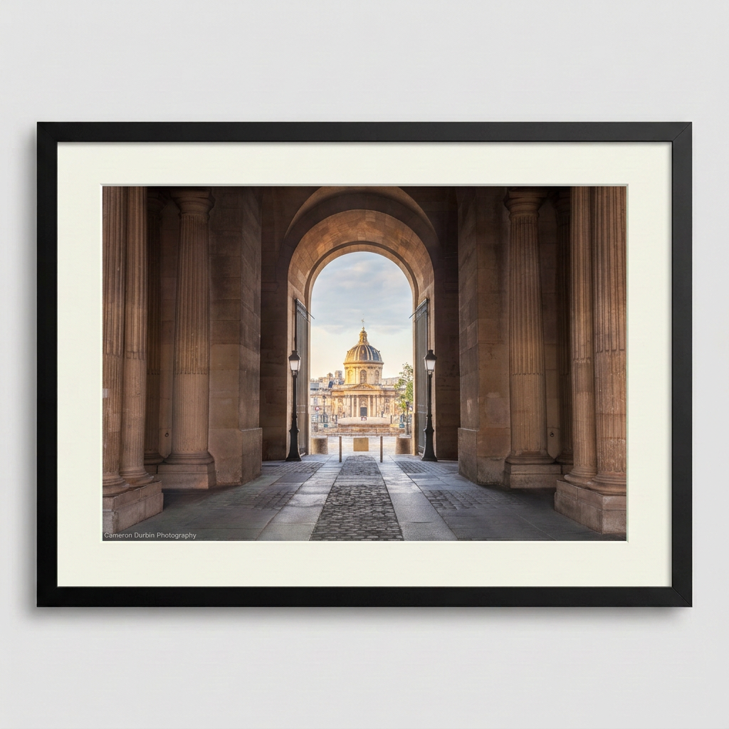 Académie Française along the Seine in Paris with classical architecture — fine art cityscape print
