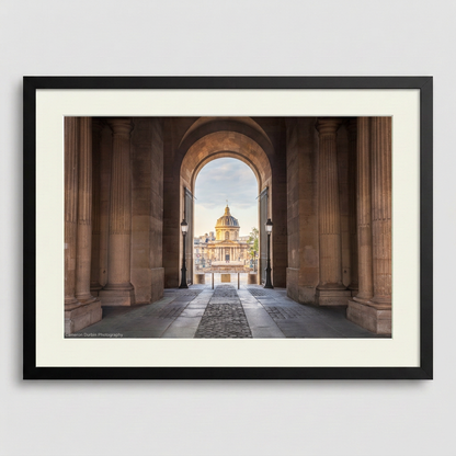 Académie Française along the Seine in Paris with classical architecture — fine art cityscape print