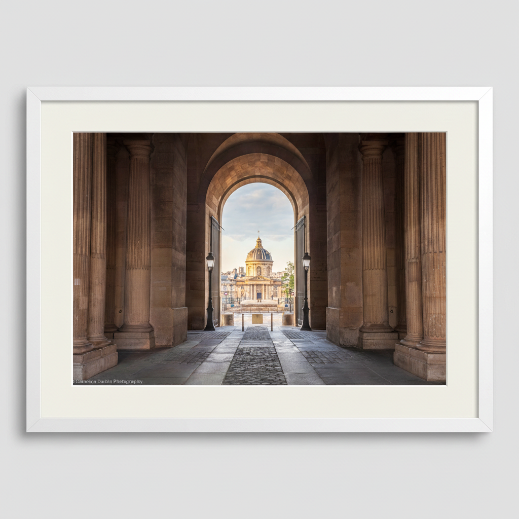 Académie Française along the Seine in Paris with classical architecture — fine art cityscape print