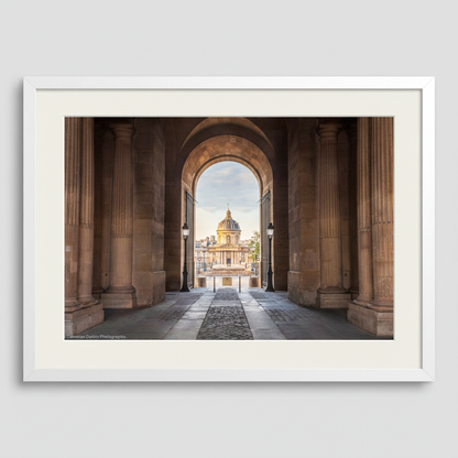 Académie Française along the Seine in Paris with classical architecture — fine art cityscape print