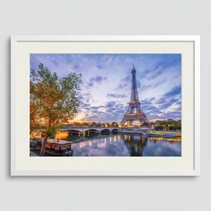 Eiffel Tower at sunrise with soft morning light in Paris — fine art cityscape print