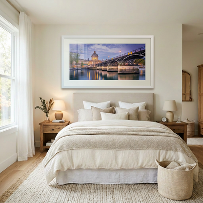 Pont des Arts bridge leading to Académie Française in Paris — fine art cityscape photography