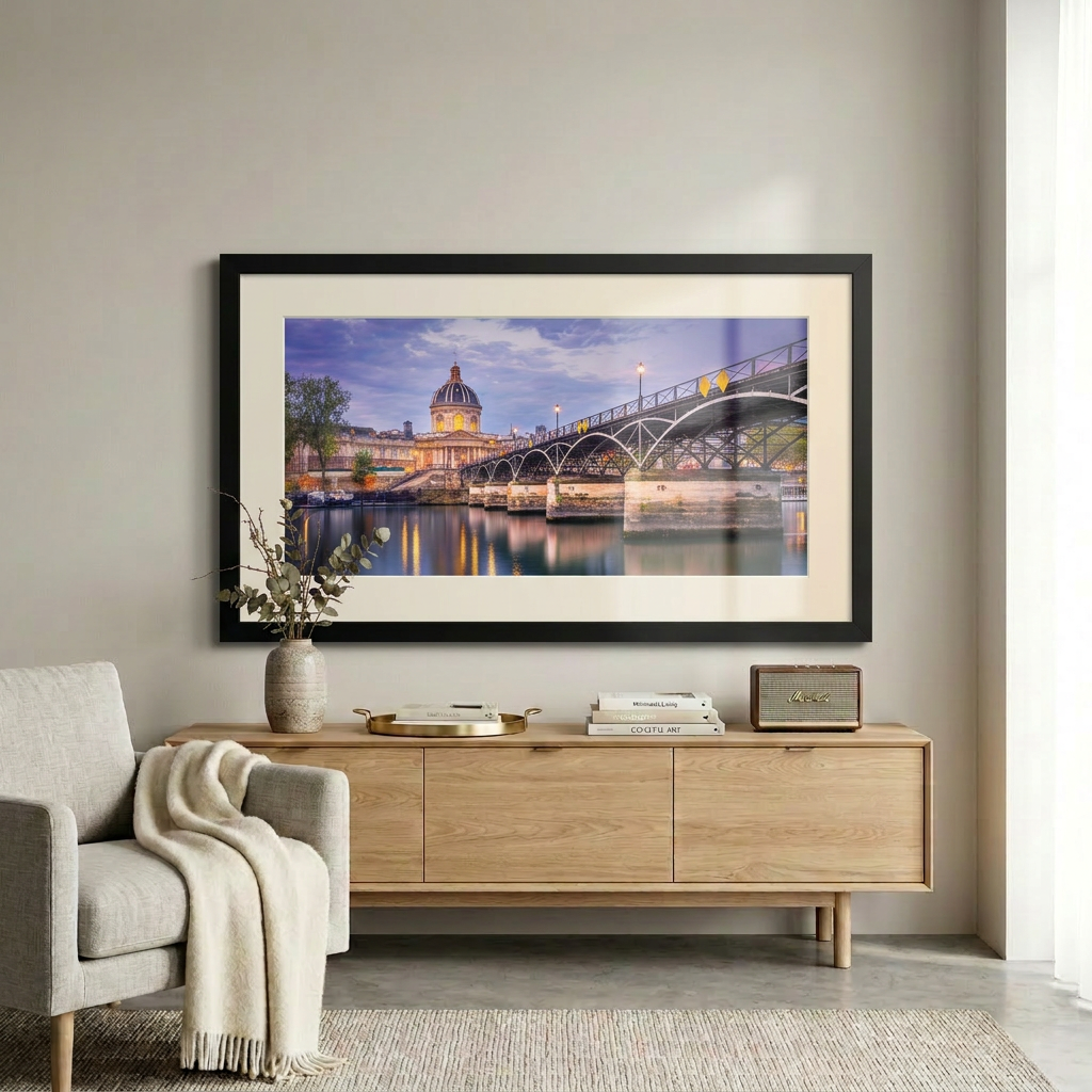 Pont des Arts bridge leading to Académie Française in Paris — fine art cityscape photography