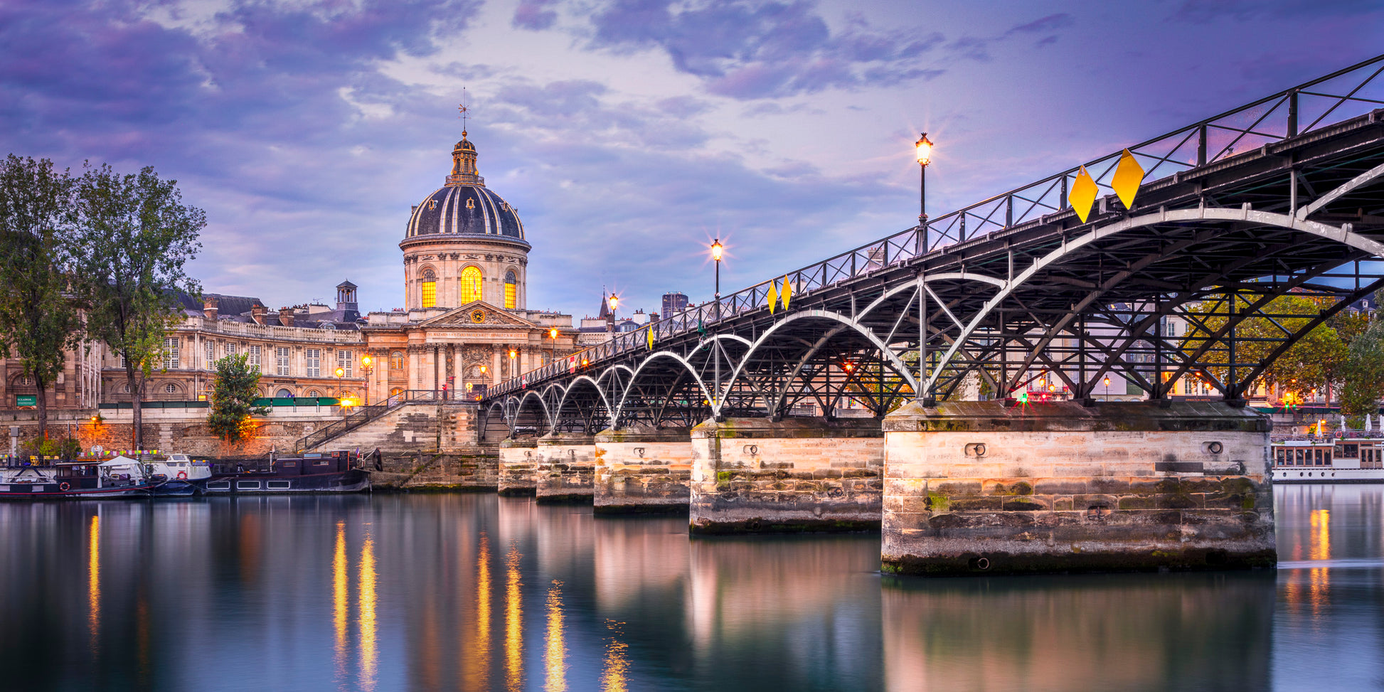 Pont des Arts bridge leading to Académie Française in Paris — fine art cityscape photography