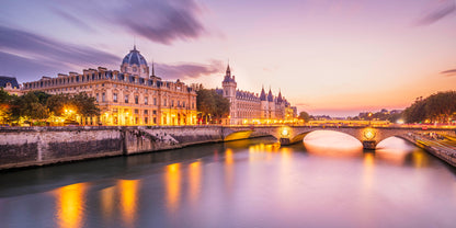 Sunset along the Seine in Saint-Germain Paris with warm evening light — fine art framed print