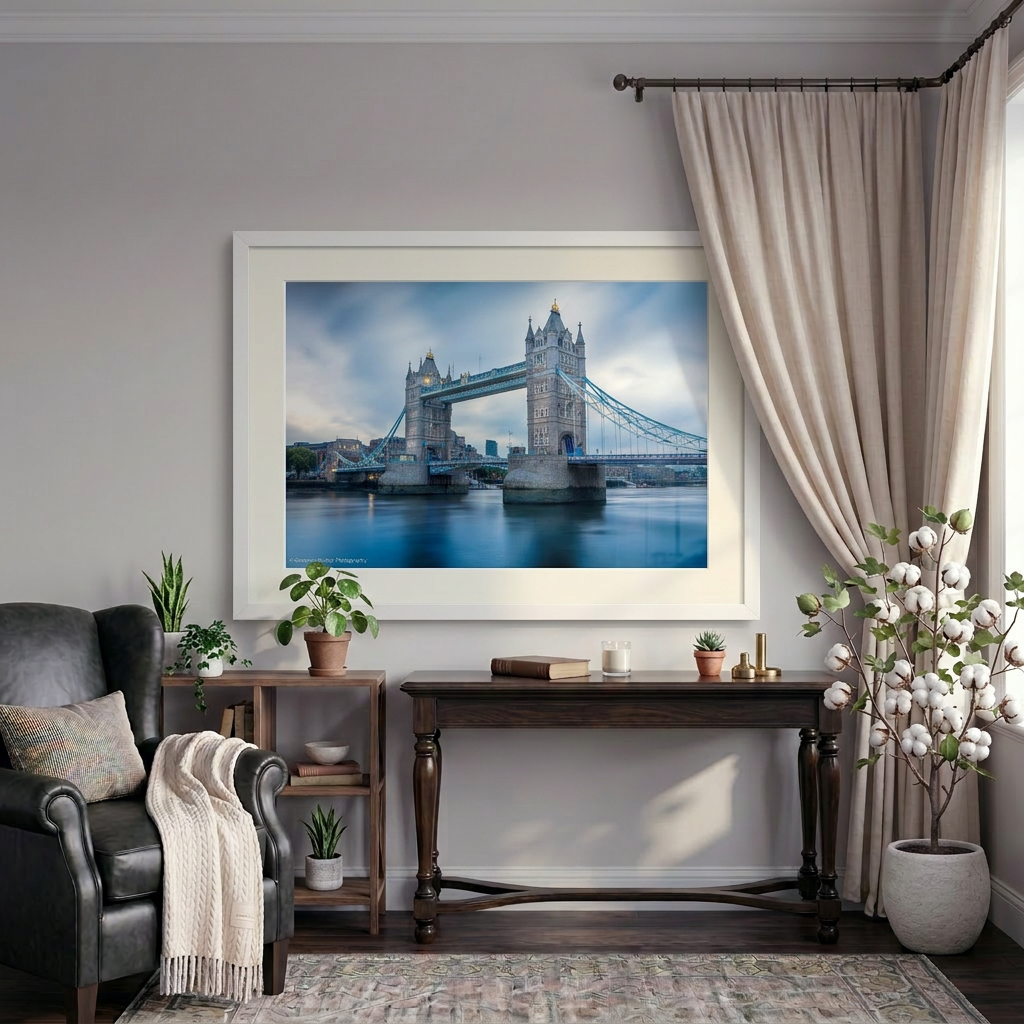 Tower Bridge in London over the River Thames — iconic cityscape fine art print