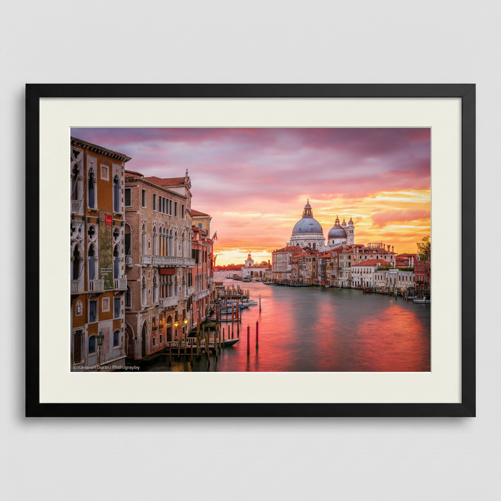 Sunrise over Venice Grand Canal with Basilica Santa Maria della Salute — fine art print