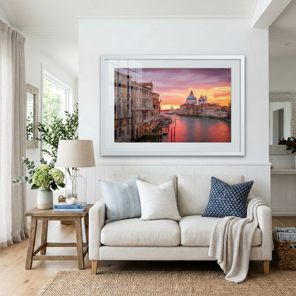 Sunrise over Venice Grand Canal with Basilica Santa Maria della Salute — fine art print
