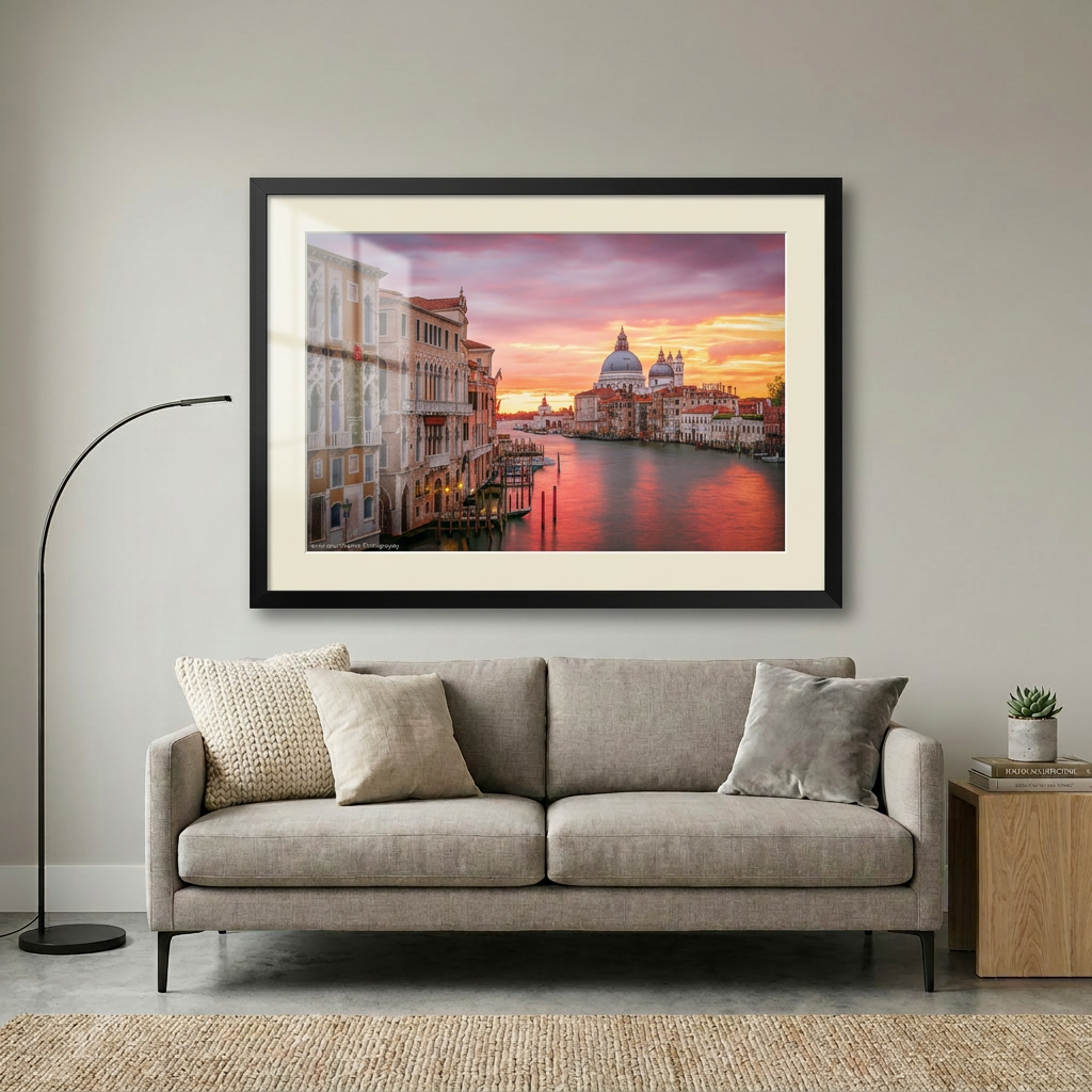 Sunrise over Venice Grand Canal with Basilica Santa Maria della Salute — fine art print